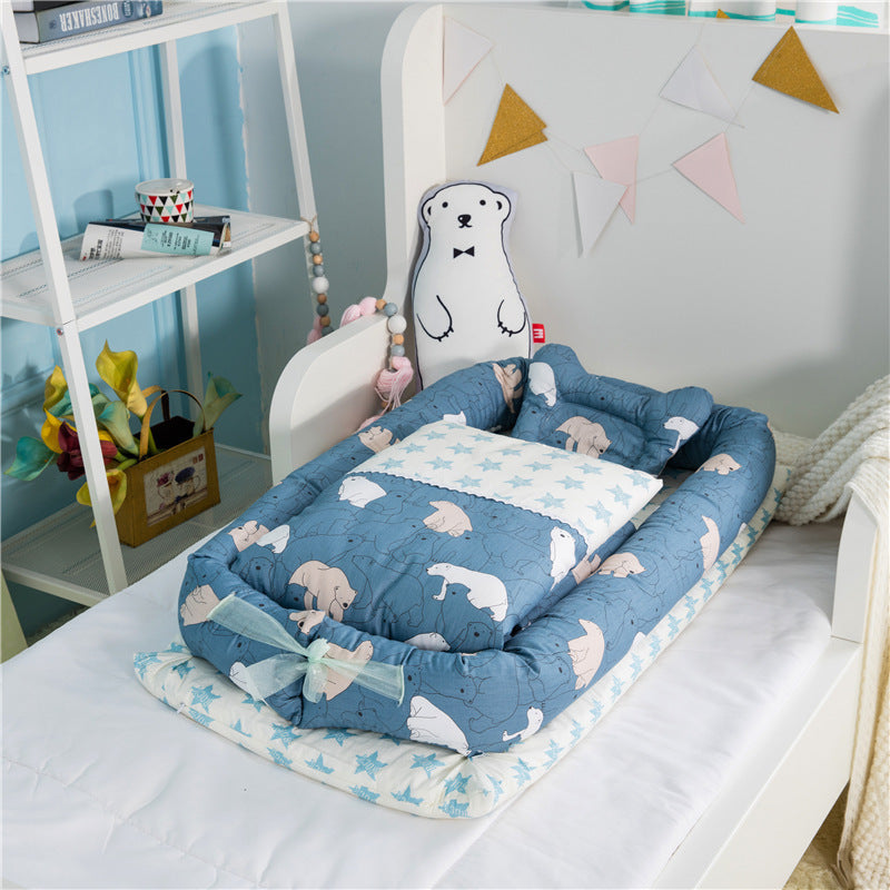 Newborn bed nest – foldable and soft travel mattress for crib or sofa