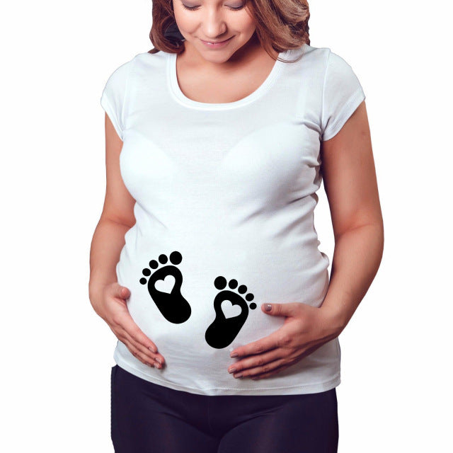 Mama mood on – funny letter slim fit pregnancy t-shirt