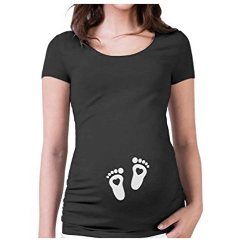 Mama mood on – funny letter slim fit pregnancy t-shirt