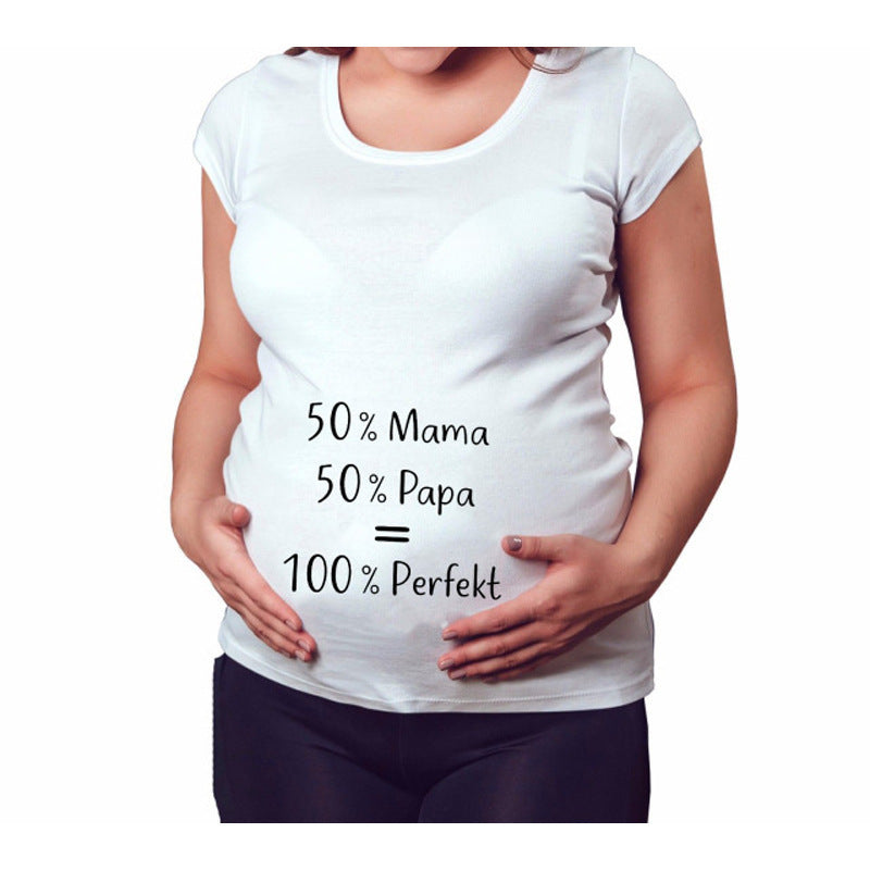 Mama mood on – funny letter slim fit pregnancy t-shirt