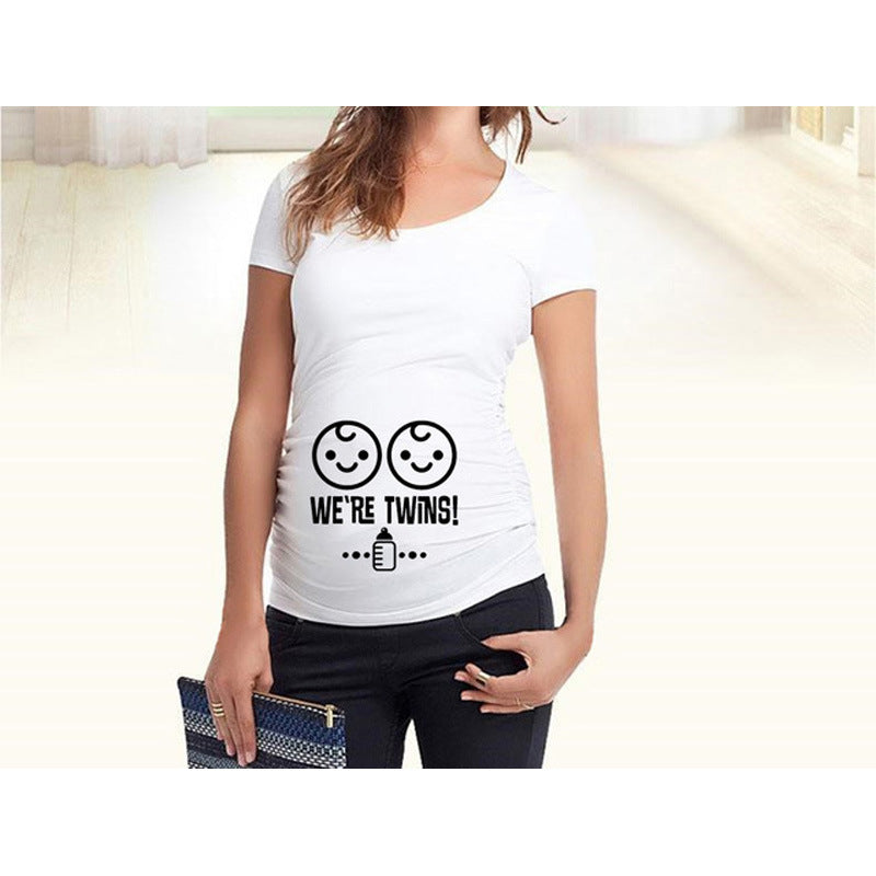 Mama mood on – funny letter slim fit pregnancy t-shirt