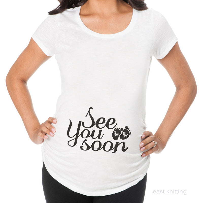 Mama mood on – funny letter slim fit pregnancy t-shirt