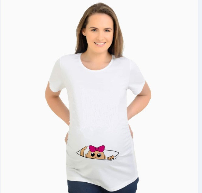 Mama mood on – funny letter slim fit pregnancy t-shirt
