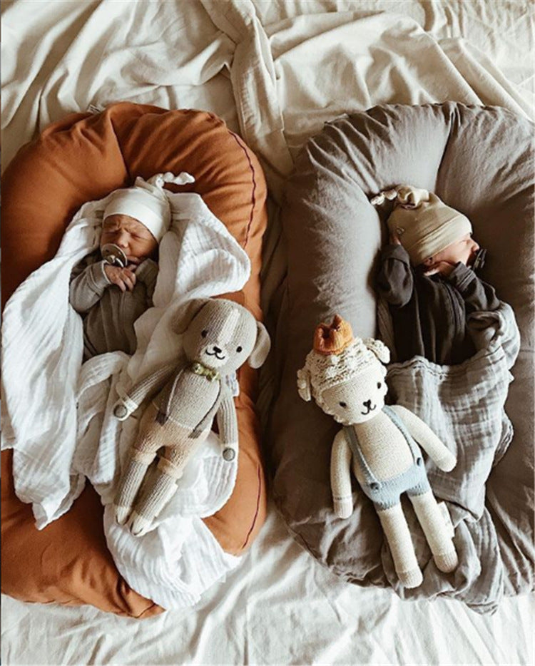 Lit nid pour bébé – coussin berceau en coton respirant pour bébés