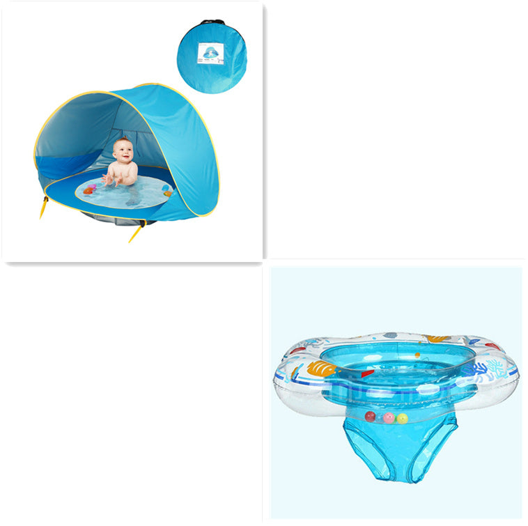 Outdoor baby play tent – UV-protected shade with splash pool for toddlers