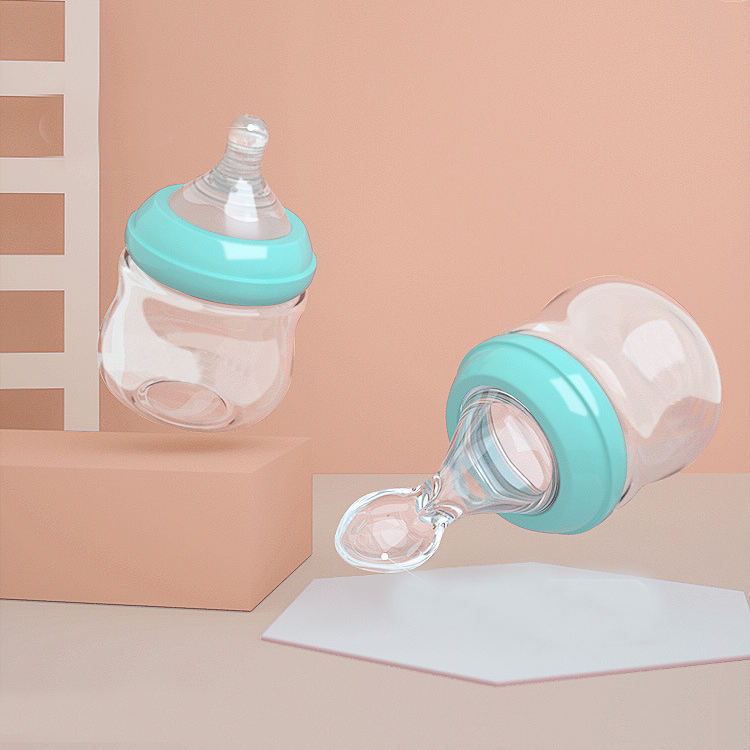 Glass spoon bottle for baby feeding – BPA-free & heat resistant
