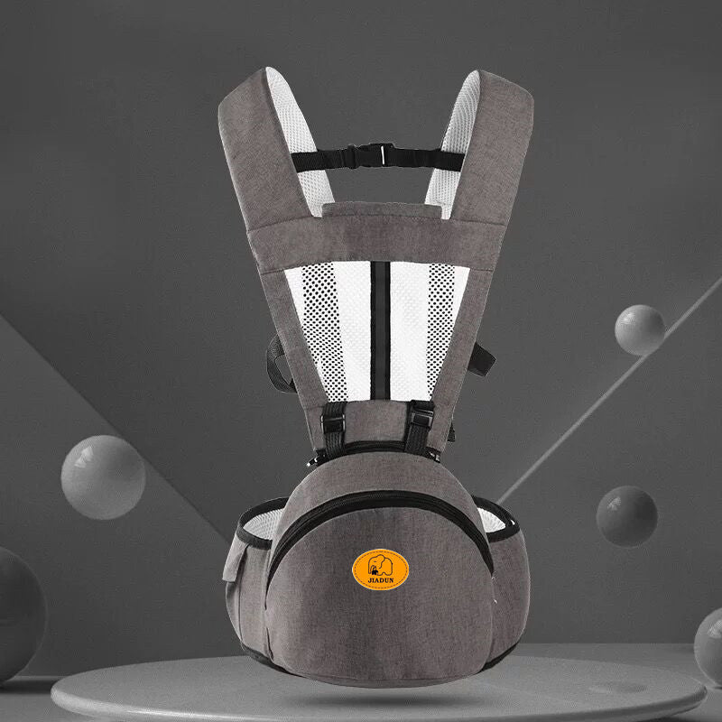 Ergonomic baby hip seat carrier – waist stool with adjustable straps, storage pocket & soft padding