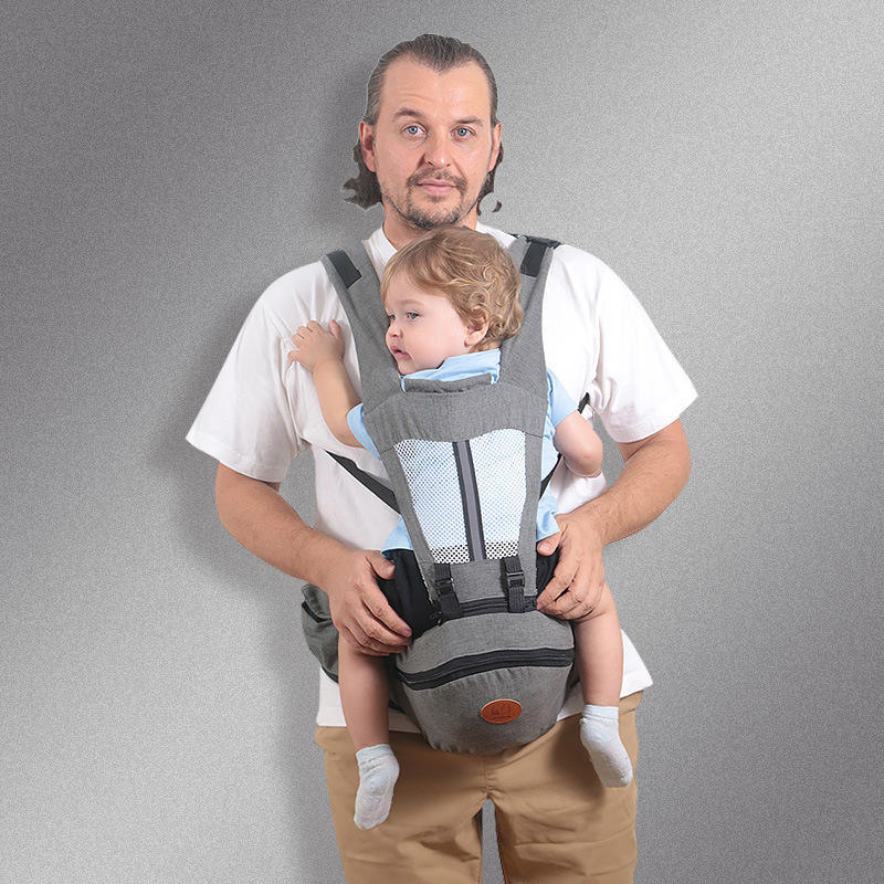 Ergonomic baby hip seat carrier – waist stool with adjustable straps, storage pocket & soft padding