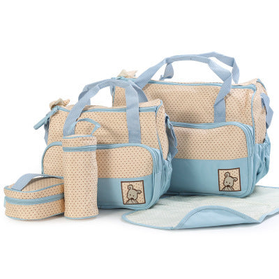 Diaper bag set for moms – includes nappy bag, bottle holder & stroller clips