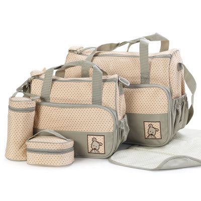 Diaper bag set for moms – includes nappy bag, bottle holder & stroller clips
