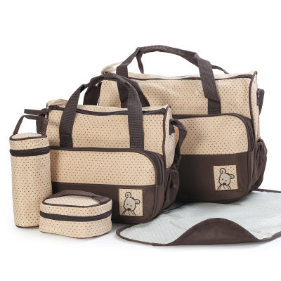 Diaper bag set for moms – includes nappy bag, bottle holder & stroller clips