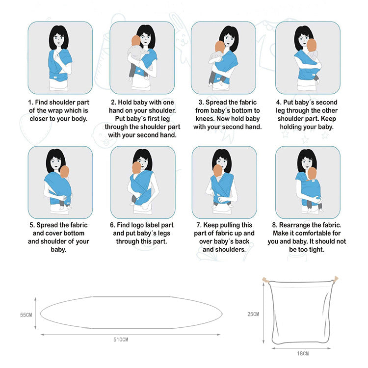 Comfort baby sling – stretchable and secure cotton wrap for newborn care