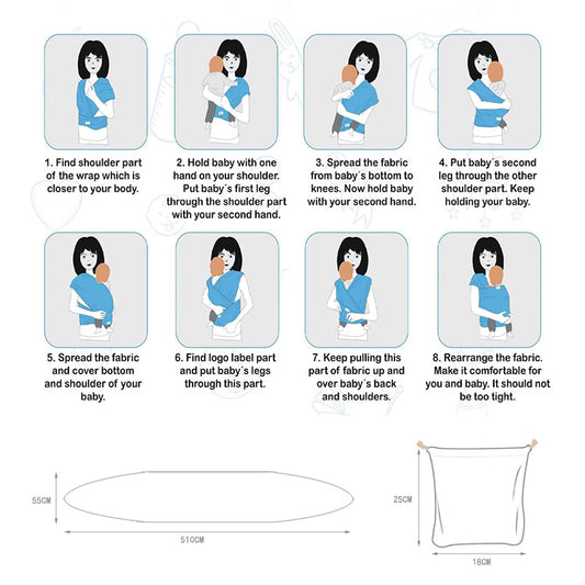 Écharpe porte-bébé confort – écharpe en coton extensible et sécurisée pour les soins du nouveau-né