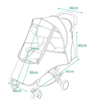 Baby stroller rain and weather cover – universal fit with cozy warmth