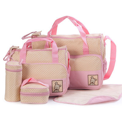 Diaper bag set for moms – includes nappy bag, bottle holder & stroller clips