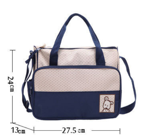 Diaper bag set for moms – includes nappy bag, bottle holder & stroller clips