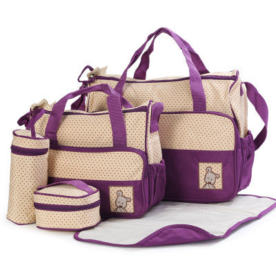 Diaper bag set for moms – includes nappy bag, bottle holder & stroller clips