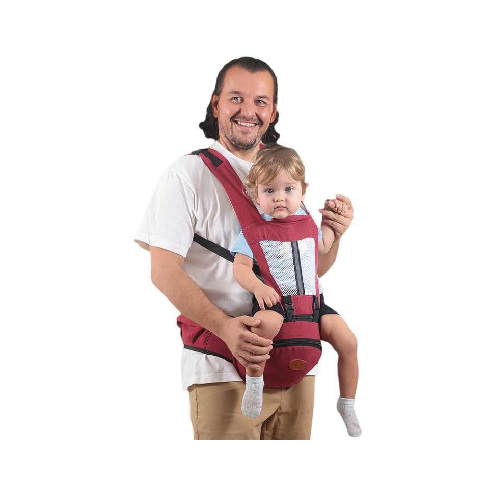 Ergonomic baby hip seat carrier – waist stool with adjustable straps, storage pocket & soft padding