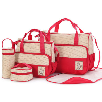 Diaper bag set for moms – includes nappy bag, bottle holder & stroller clips