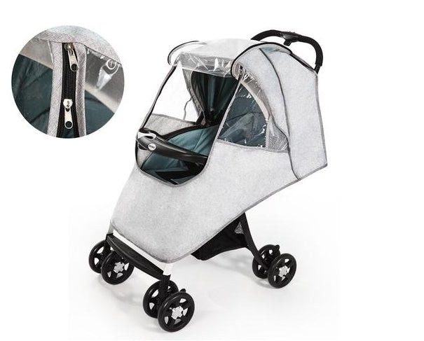 Baby stroller rain and weather cover – universal fit with cozy warmth
