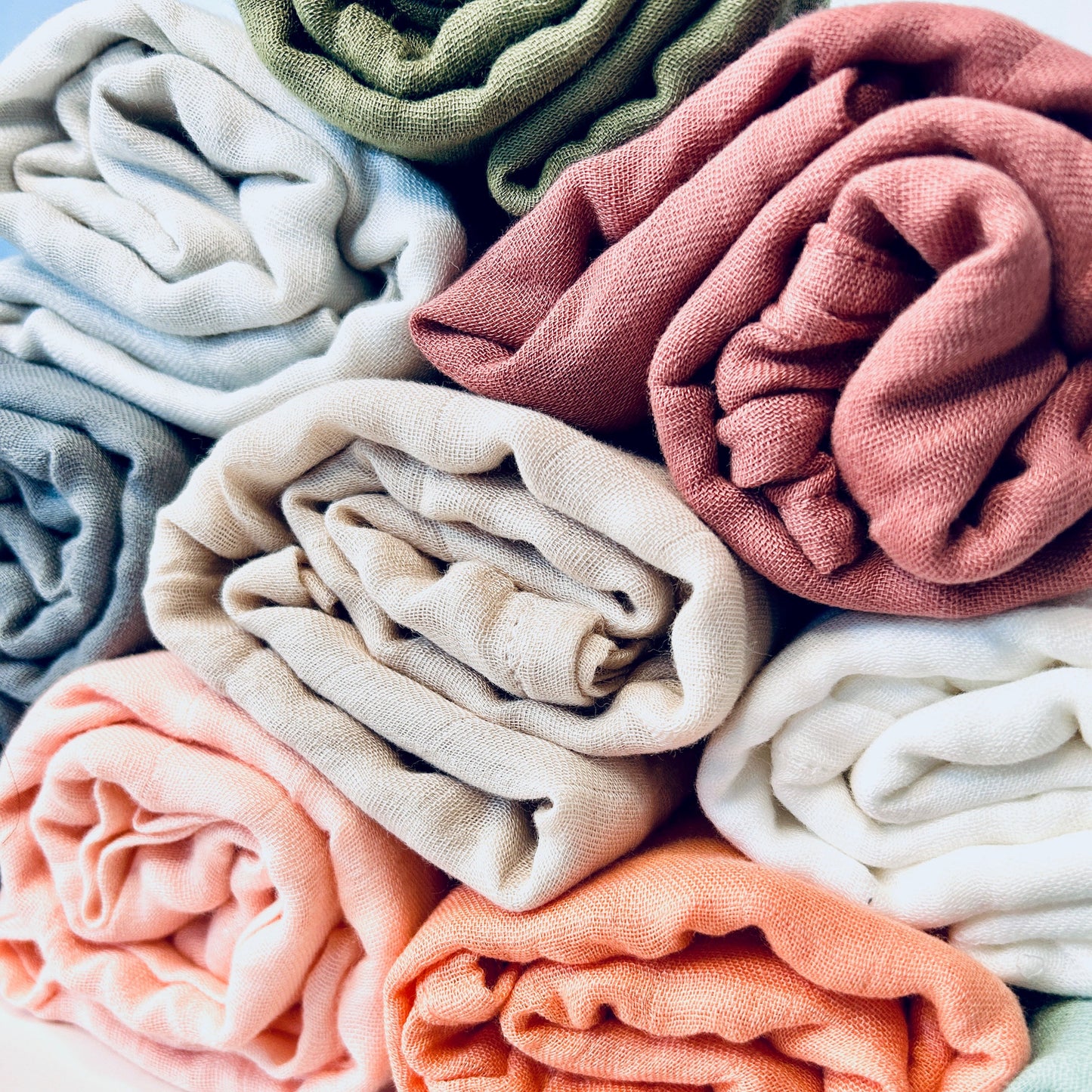 Couverture en mousseline de bambou couleur pêche