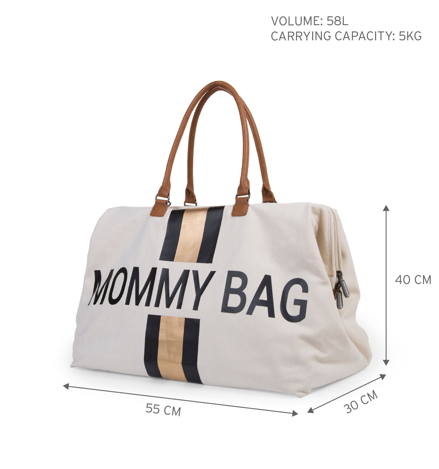 Sac à langer en toile rayée