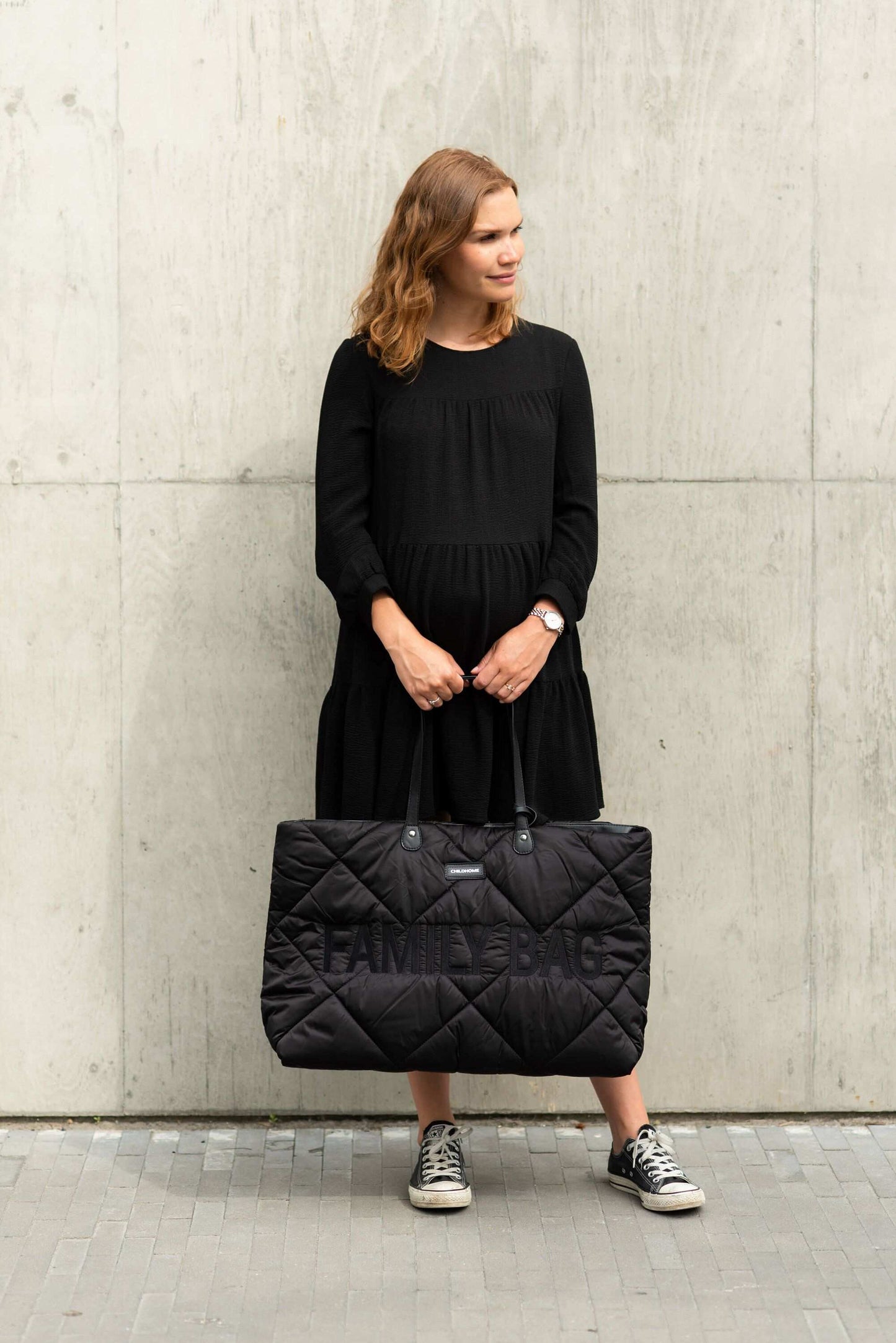 Sac familial — matelassé noir