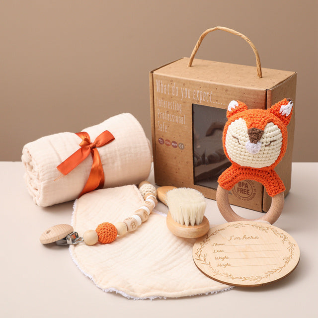 Coffret souvenir pour nouveau-né : kit de bain pour bébé, écharpe de portage douce et articles photo marquants